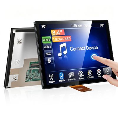 8.4" LA084X01(SL)(02) Uconnect 4C UAQ LCD Screen, LCD Monitor Touch-Screen Radio Navigation Replacement - Fit for 2017-2022 Chrysler/2017-2021 Dodge Jeep Ram - 1024768P Clear Display, 2-Year WTY