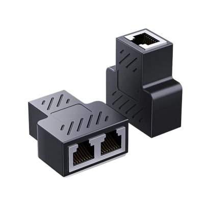2PCS RJ45 Splitter 1 to 2 Ethernet Adapter Internet Cable Extender RJ45 Connector Coupler