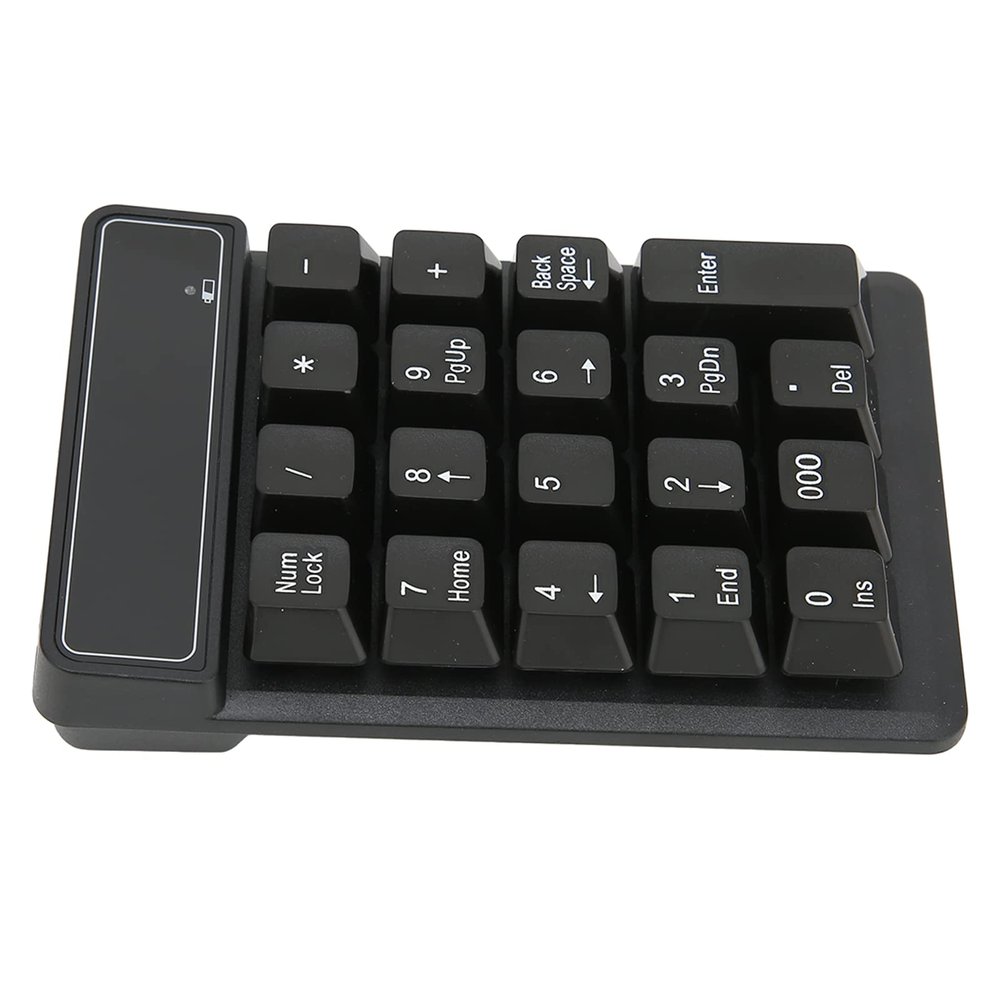 SUNGOOYUE Wireless Number Pad, 19-Key ABS Black Keypad with 2.4GHz Technology, 10M Range, Portable Design for Data Entry