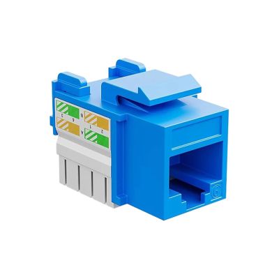 10-pack of RJ45 Cat6 jacks and punchdown brackets (not compatible with patch panels)(Blue)