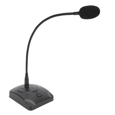 PUSOKEI Gooseneck Condenser Broadcast Microphone for Desktop Conference, 100Hz-16KHz Frequency Response, Single Directional with Noise Reduction, 360 Adjustable, Easy PC Connection