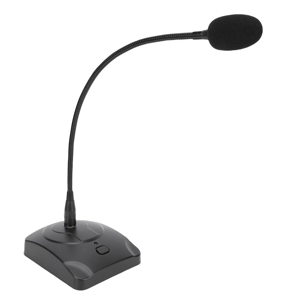 PUSOKEI Gooseneck Condenser Broadcast Microphone for Desktop Conference, 100Hz-16KHz Frequency Response, Single Directional with Noise Reduction, 360 Adjustable, Easy PC Connection