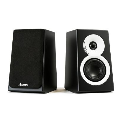 AORS Active Bookshelf Speakers for TV & Desktop  Powered Stereo Bluetooth 5.3 Speaker with Optical & RCA Inputs, Subwoofer Output, Modern Wooden Design(AS-42 Black)