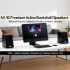 AORS Active Bookshelf Speakers for TV & Desktop  Powered Stereo Bluetooth 5.3 Speaker with Optical & RCA Inputs, Subwoofer Output, Modern Wooden Design(AS-42 Black) view 2