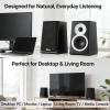 AORS Active Bookshelf Speakers for TV & Desktop  Powered Stereo Bluetooth 5.3 Speaker with Optical & RCA Inputs, Subwoofer Output, Modern Wooden Design(AS-42 Black) view 3