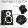 AORS Active Bookshelf Speakers for TV & Desktop  Powered Stereo Bluetooth 5.3 Speaker with Optical & RCA Inputs, Subwoofer Output, Modern Wooden Design(AS-42 Black) view 4