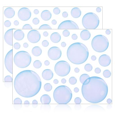 2 Sheets Bubble Stickers, Colorful Ocean Bubbles Wall Stickers, Under The Sea Bathroom Decor, PVC Under The Sea Mermaid Theme Party Decorations for Room Bathroom Walls