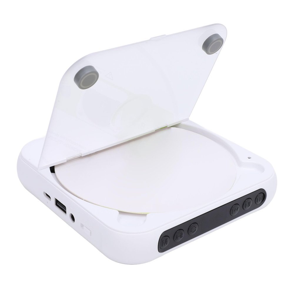 Diyeeni Portable CD Player with Bluetooth 5.3, CD Player with Headphones for Home, 2000mAh Rechargeable Music Players with USB Port, Supports CDR, CDRW, MP3, WMA (White)