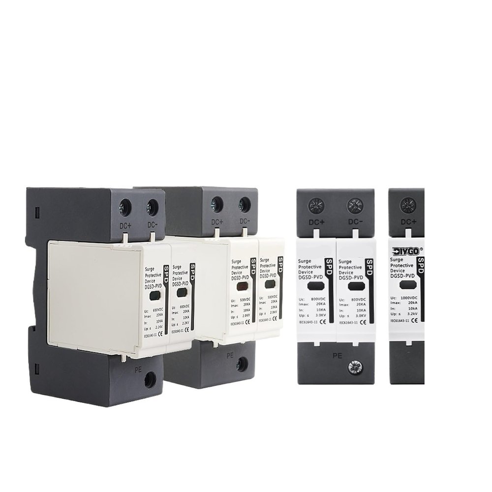 2P SPD Din Rail DC House Surge Protector 10KA~20KA Outdoor Low-Voltage Arrester Device 500V 600V 800V 1000V Lightning Protection(600V)
