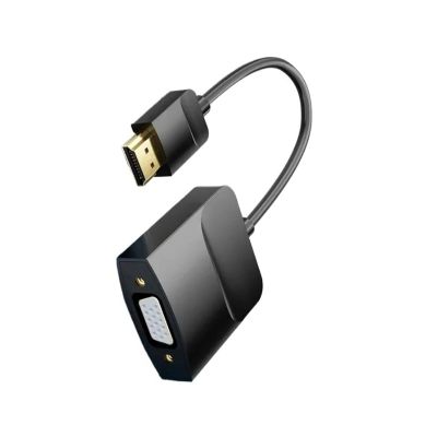 LOKLNEYK 1080P HD HDMI-VGA Converter, Compatible for VentionMale to Female + 3.5 Jack Audio Cable for Xbox/PS4/PC/Laptop/Projector(No Audio No Power)