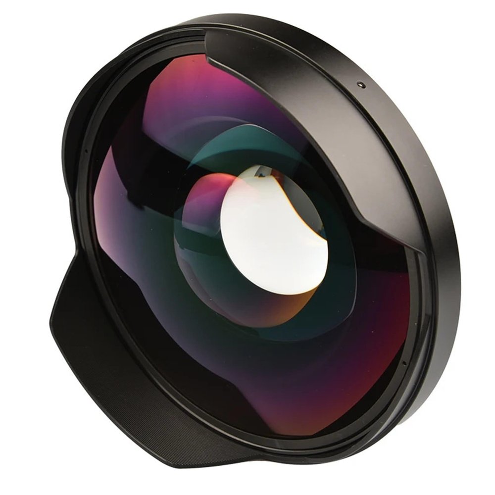 Compatible for 52MM / 58MM / 62MM /67MM / 72MM 0.3X Ultra Fisheye Wide Lens Adapter with Hood for Camcorders(72MM)