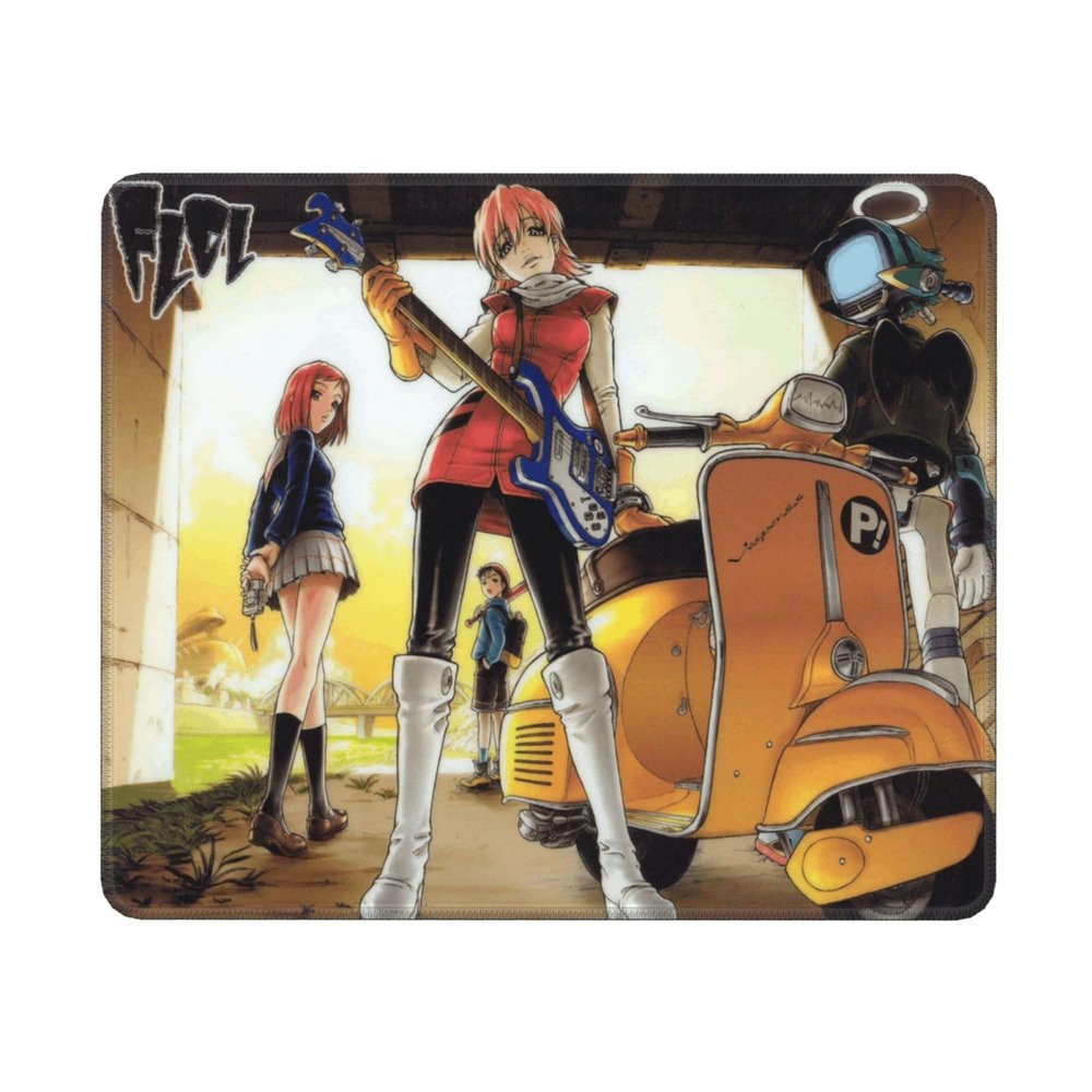 Anime FLCL Haruko Haruhara Gaming Mouse Pad Non-Slip Mousepad Stitched Edge Computer Mouse Pads for Desk Accessories 10x12in
