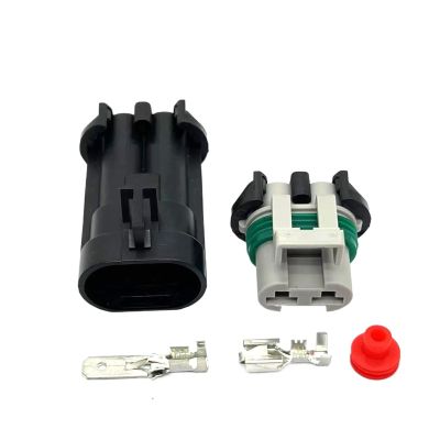 1/5/10/20 Sets 2 Pin 6.3mm Socket 15363990 15363993 15344054 Auto Fan Radiator Connector for Map Plug(1 Set Female Male)