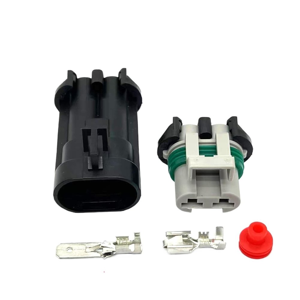 1/5/10/20 Sets 2 Pin 6.3mm Socket 15363990 15363993 15344054 Auto Fan Radiator Connector for Map Plug(1 Set Female Male)