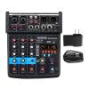 Audio Mixer 4 Channel 24 DSP Sound Card Interface Console with 48V Phantom Power Recording to PC view 1
