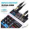 Audio Mixer 4 Channel 24 DSP Sound Card Interface Console with 48V Phantom Power Recording to PC view 3