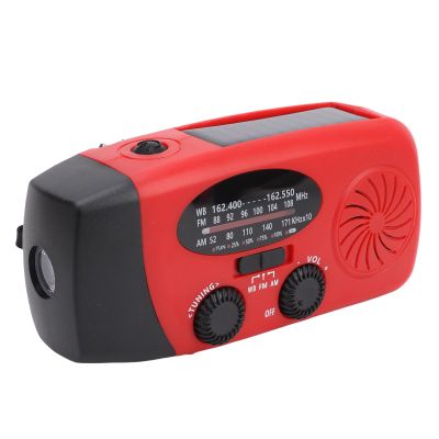 Zunate Emergency Weather Radio AM FM NOAA WB with 2000mAh Power Bank, Solar Hand Crank Portable Radio with LED Flashlight for Camping Hiking Storms