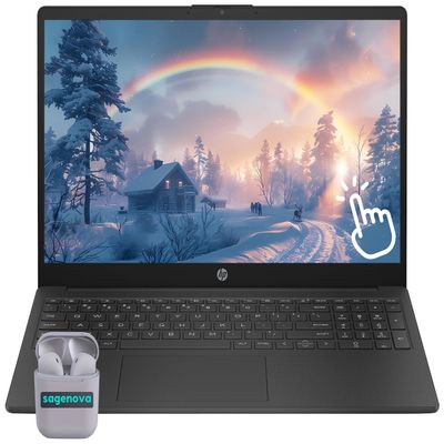 HP Touch Screen Business Laptop Computer, 15.6" FHD IPS LED Touchscreen Laptop, AMD Ryzen 7 5825U, Windows 11 Home 40GB RAM 2TB SSD, Camera Privacy Shutter, SageNova Earphones, Black
