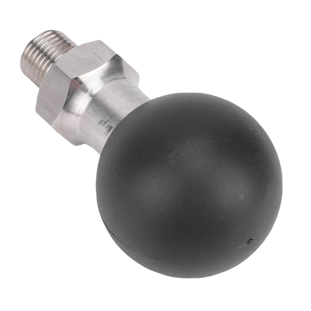 ciciglow 1.5 inch Ball Head, Integrated Rubber Head Stainless Steel Screw Rod with 1/2 Thread for Connecting Rod and Base Mount 360 Rotation Rubber Grip