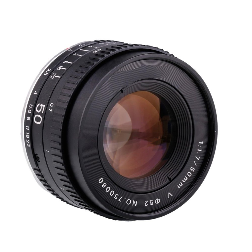 50mm F1.7 Metal Large Aperture Standard Prime Full Frame Portrait Manual Focus Lens,Compatible for Canon EOS EF M42 Nikon F SLR Camera(Canon EF)