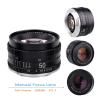 50mm F1.7 Metal Large Aperture Standard Prime Full Frame Portrait Manual Focus Lens,Compatible for Canon EOS EF M42 Nikon F SLR Camera(Canon EF) view 3