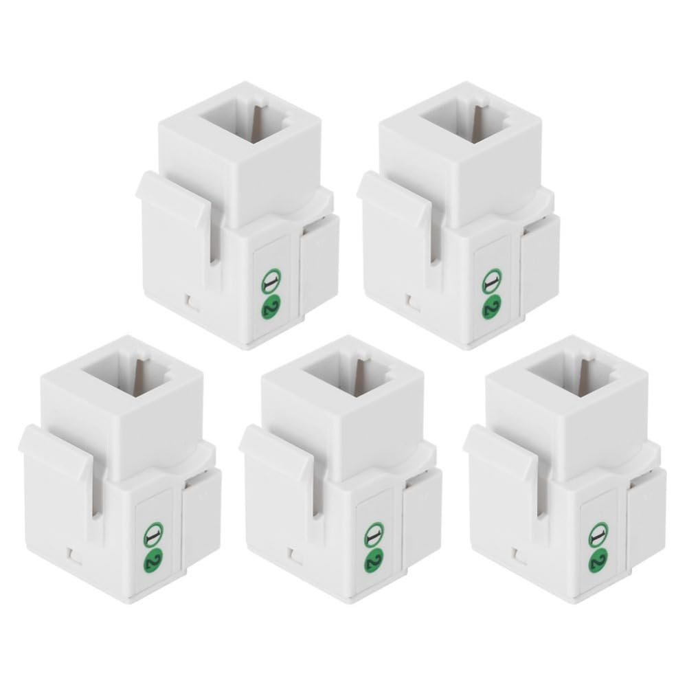 Chiffonade 5Pcs RJ11 Telephone Voice Module - Single Port Cat 3 Network Engineering Integrated Wiring Accessory with Dust Cover