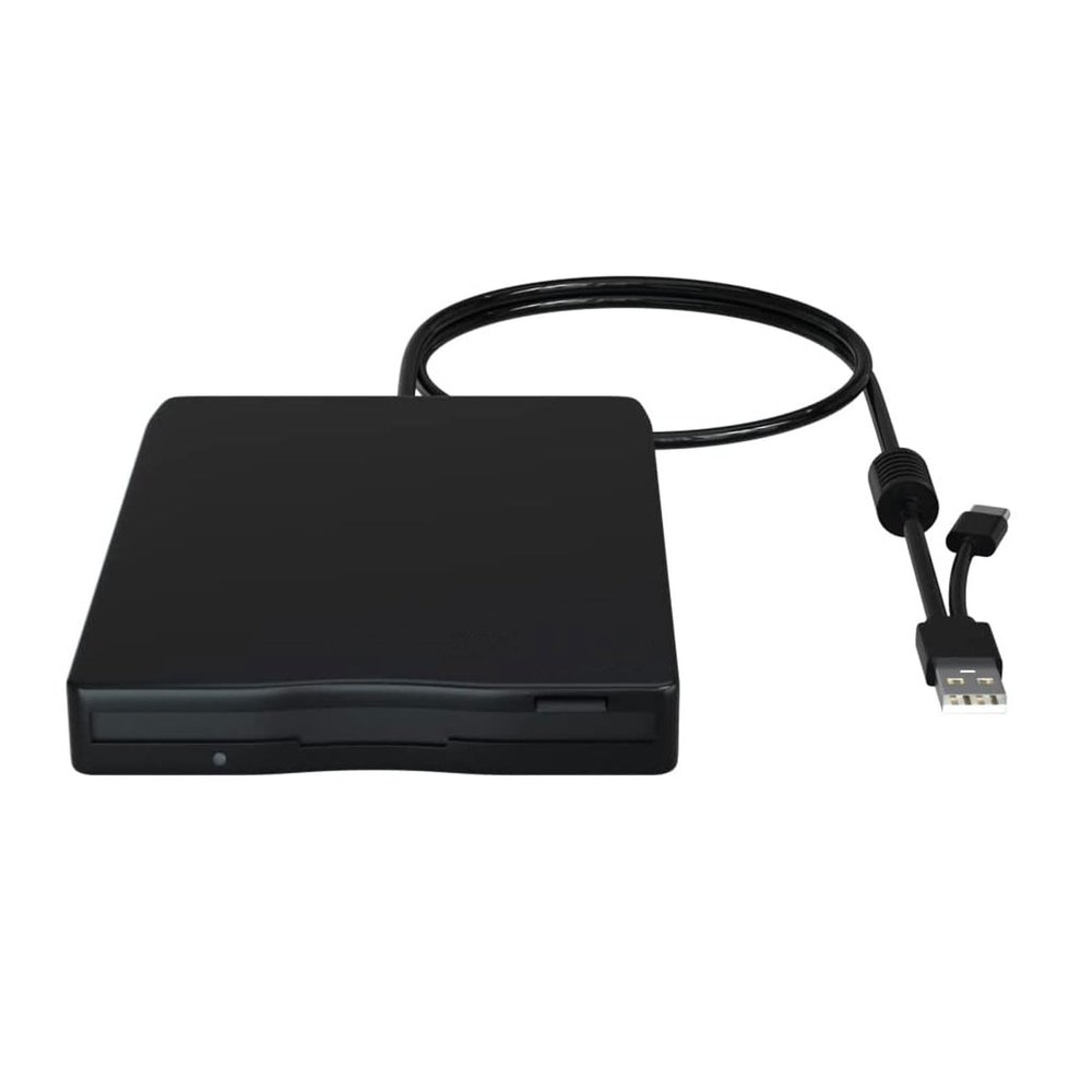 XEGZLH Portable External 3.5" Floppy Drive with USB and USB C Floppy Disk Reader for Easy Data Transfer