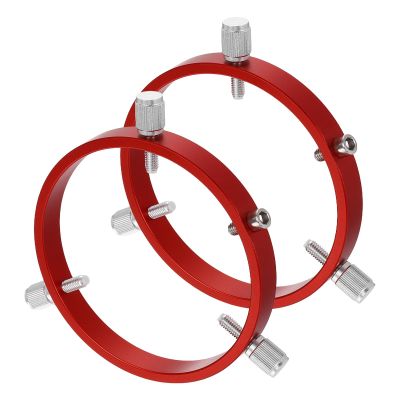 PATIKIL 102mm Diameter Adjustable Guiding Scope Rings, 2pcs Metal Guide Scope Rings for Telescope Guide Tube, Red