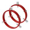 PATIKIL 102mm Diameter Adjustable Guiding Scope Rings, 2pcs Metal Guide Scope Rings for Telescope Guide Tube, Red view 1