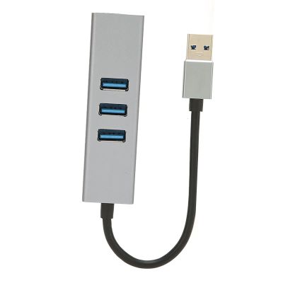 4 Port USB3.0 Hub with RJ45 Network Adapter, USB Docking Station Multiport, High Speed 5Gbps Data Transfer, Plug and Play USB3.0 to RJ45 Gigabit LAN Card, Aluminum Alloy for Laptop
