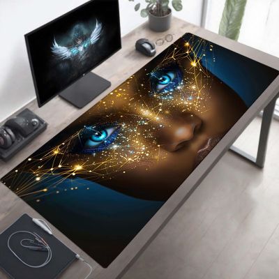 Mouse Pad Eye Gaming Mouse Pad Black Computer Desk Mat Keyboard Mat with Stitched Edges Waterproof Anti-Slip Rubber Base Smooth Surface PC for Home Office Accessories, Gifts 40 x 16 in PjY12276 E-8