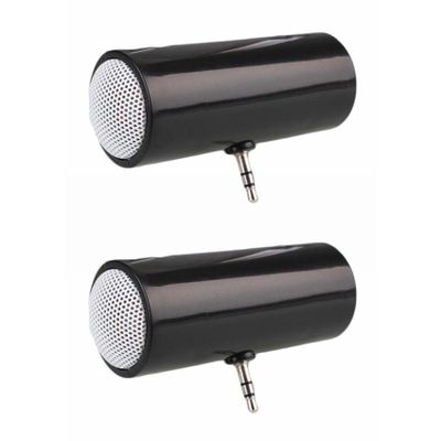Koussive 2X 3.5mm Jack Stereo Mini Speaker Portable MP3 Music Player Speaker Amplifier Loudspeaker for Mobile Phone PC-Black