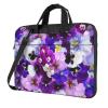 Purple Flower Print Laptop Sleeve Case Computer Bag With Handle Compatible Carrying Bag With 13-15.6 Inch view 1