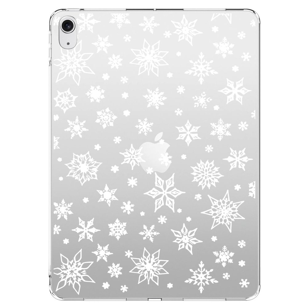 AdorableWhimsy Winter Snowflakes Case for iPad Pro 11 Inch M4 (2024) 5th Generation Cute Christmas Design Clear Protective Slim Tablet Cover Shockproof Transparent Hard Shell