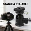 720 Panoramic Ball Head Tripod, Aluminum Alloy, Quick Installation, 10kg Load Capacity - Rotation, Calibration Values, Ideal for Photography and Video view 4