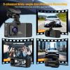 3 Channel 4K Dash Cam Front and Rear Inside, Wide-Angle 360 Camera for Car with 64GB Card Included, Durable Material Dash Camera with Loop Recording, Night Vision, G-Sensor, 5GHz WiFi, 24Hr Parking view 2
