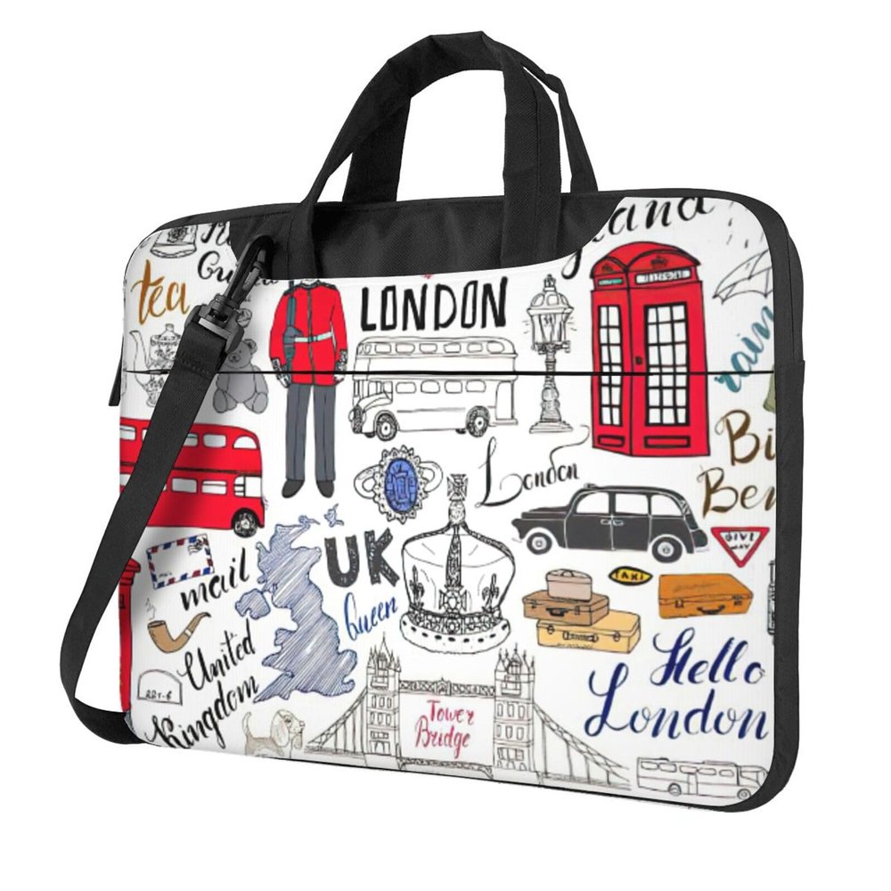 I Love London Print Laptop Sleeve Case Computer Bag With Handle Compatible Carrying Bag With 13-15.6 Inch