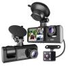 1080P Dash Camera for Car,3 Channel Front and Rear Inside Dashcam Car Video Recorder,170Wide Angle Vehicle Cam with 32G Card,G-Sensor,2 IPS Screen,Loop Recording (3 Channel Dash Cam Without Card) view 1