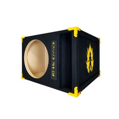 30HZ Reinforced Competition Single Ported Sub Box Sub Woofer Enclosure Speaker Box Car Audio Subwoofer Ground Shaker Box Ground-Shaker (Goku Yellow, 10")