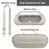 RAWECUD Protective Case for Beats Pill Speaker, Silicone Cover and Hard Carrying Case for Beats Pill Bluetooth Speaker Accessories with Shoulder Strap (Light Gray) view 3