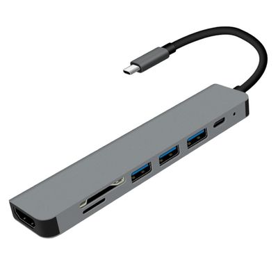 SEWACC Type- Adapter USB Docking Station with Multiple Ports High-Speed Data Transfer Compatible with Laptops for Hard Drives Keyboards Printers and USB Devices