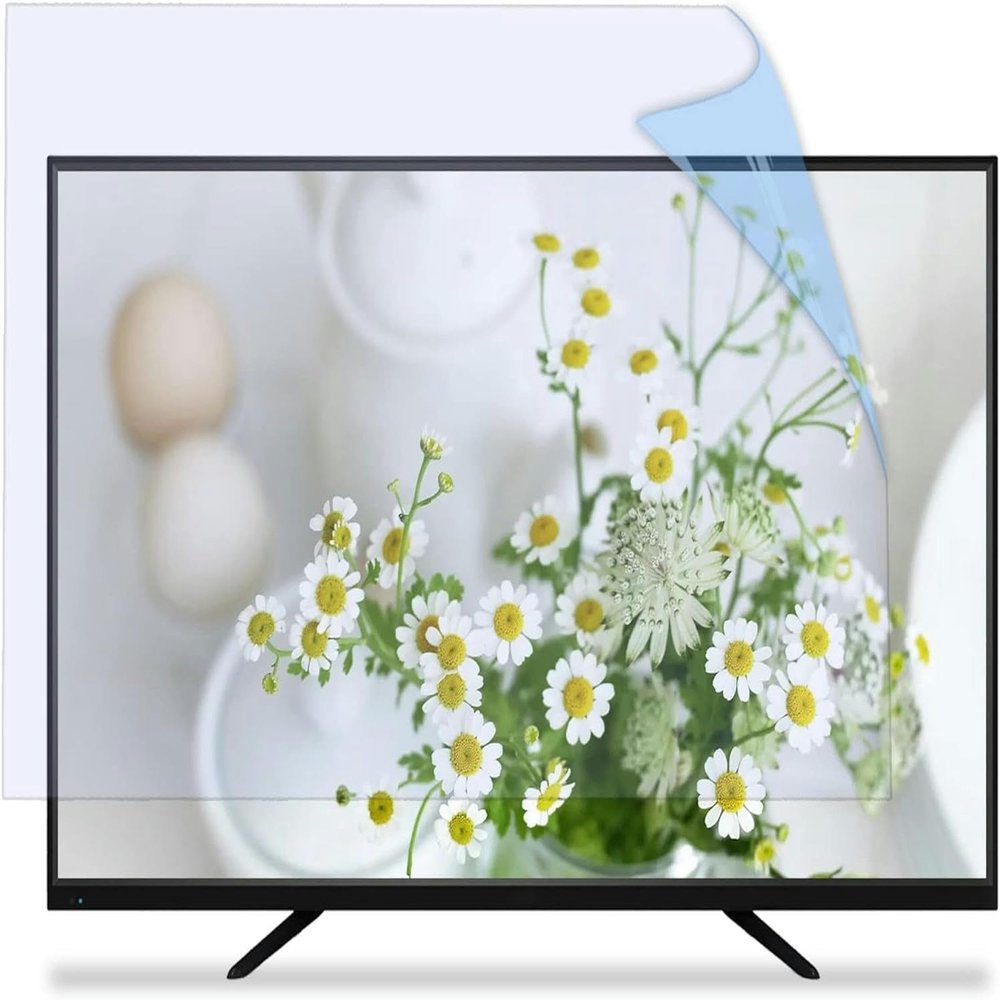 TBLOTYD 43-75 Inch Blue Light TV Screen Protector, Frosted Film Anti-Reflection Anti Glare TV Screen Protector, Four-Sided Ring Glue Installation / 47in 1044x590mm,50in 1101x620mm