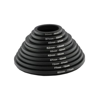 62-52 67-55 72-52 72-55 72-58 77-55 77-58 77-62 82-58mm Metal Step Down Rings Lens Adapter Filter Set Aluminum Ring Excellent(77-62mm)