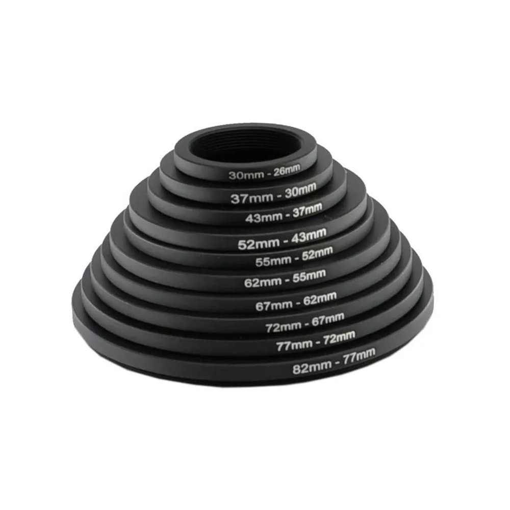 62-52 67-55 72-52 72-55 72-58 77-55 77-58 77-62 82-58mm Metal Step Down Rings Lens Adapter Filter Set Aluminum Ring Excellent(77-62mm)