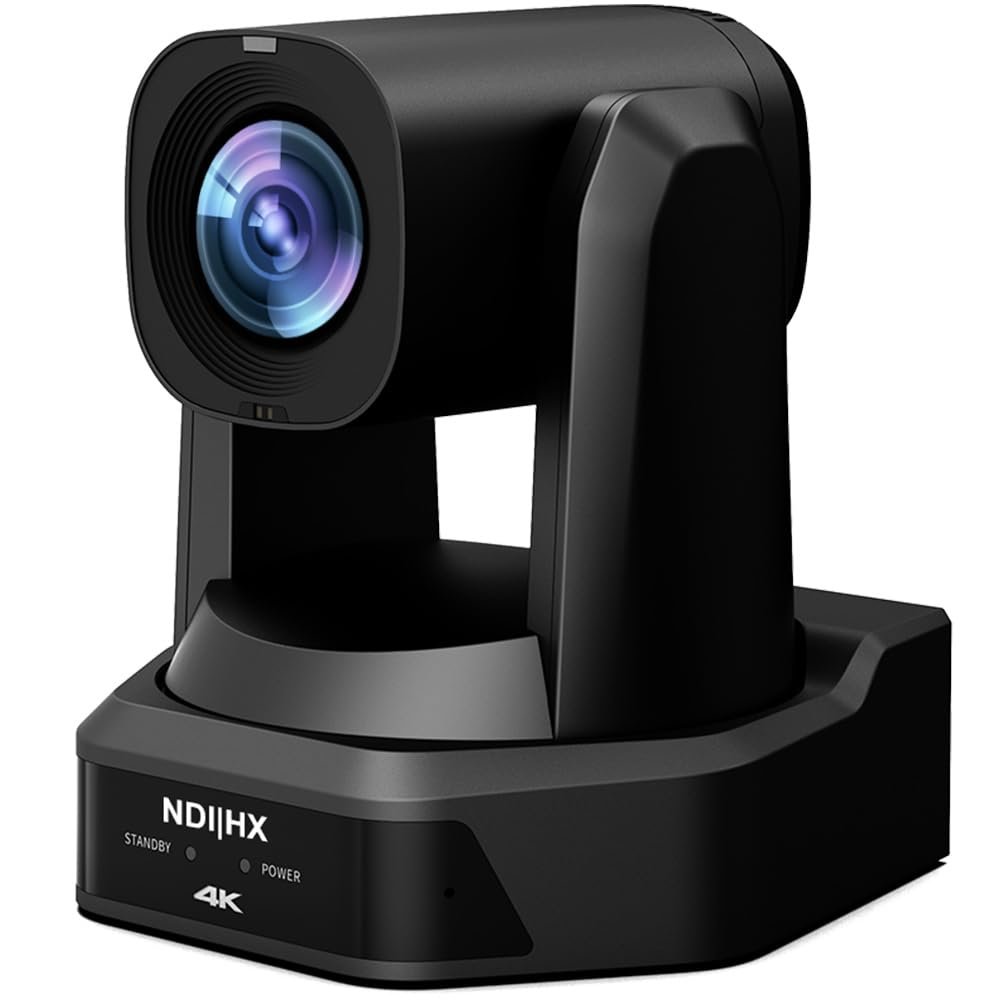 4K NDI PTZ Camera 30FPS, 4KP30 AI Auto-Tracking 20X Optical Zoom Video Conference Camera with USB 3G-SDI HDMI LAN POE Outputs Live Streaming for Church Worship Conference Events