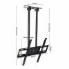 Ceiling TV Mount Bracket - TV Wall Mount, for 60-100 Inch Double Lever Height Adjustment TV Lift, with Loading 60kg/132 Lbs Hidden Cable Hanging Roof Bracket, Easy to Install view 2