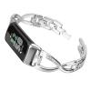 Mtozon Dressy Bling Bands Compatible with Fitbit Charge 6/5 Women Stainless Steel Replacement Wristbands, Silver view 2