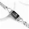 Mtozon Dressy Bling Bands Compatible with Fitbit Charge 6/5 Women Stainless Steel Replacement Wristbands, Silver view 3
