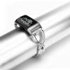 Mtozon Dressy Bling Bands Compatible with Fitbit Charge 6/5 Women Stainless Steel Replacement Wristbands, Silver view 4