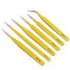 EWUROI 6PCS /Set Stainless Steel Tweezers Set for Electronics Phone Repairing Tool Eyebrow/Eyelash view 1